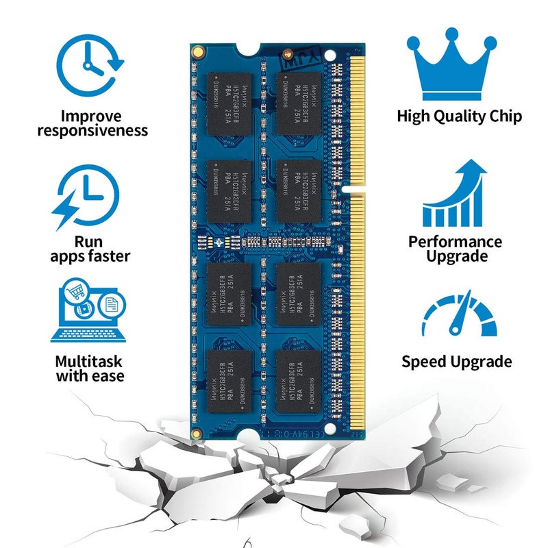Motoeagle DDR3 1333MHz 8GB Kit (2x4GB) PC3-10600S 2Rx8 PC3 10600 SODIMM 204 Pin 1.5V Laptop Memory - Image 3